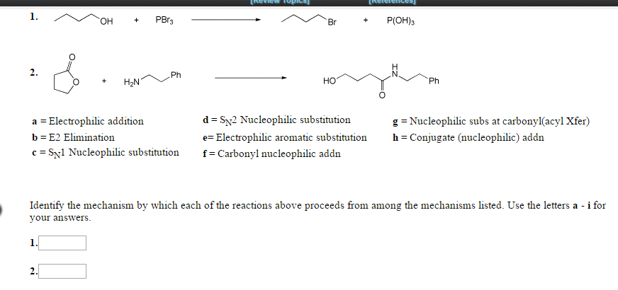 Solved Pbr3 P Oh 3 Oh Br N Ph Ph Ho D Sn2 Nucleophilic Su Chegg Com