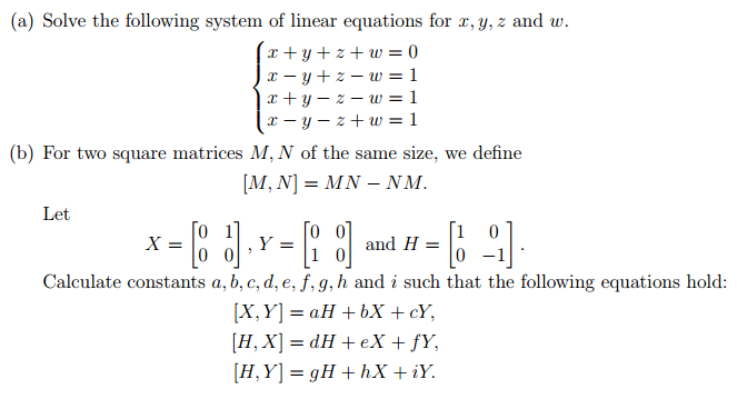 Solved Solve The Following System Of Linear Equations For X Chegg Com