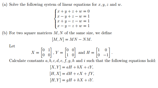 Solve The Following System Of Linear Equations For X Chegg Com