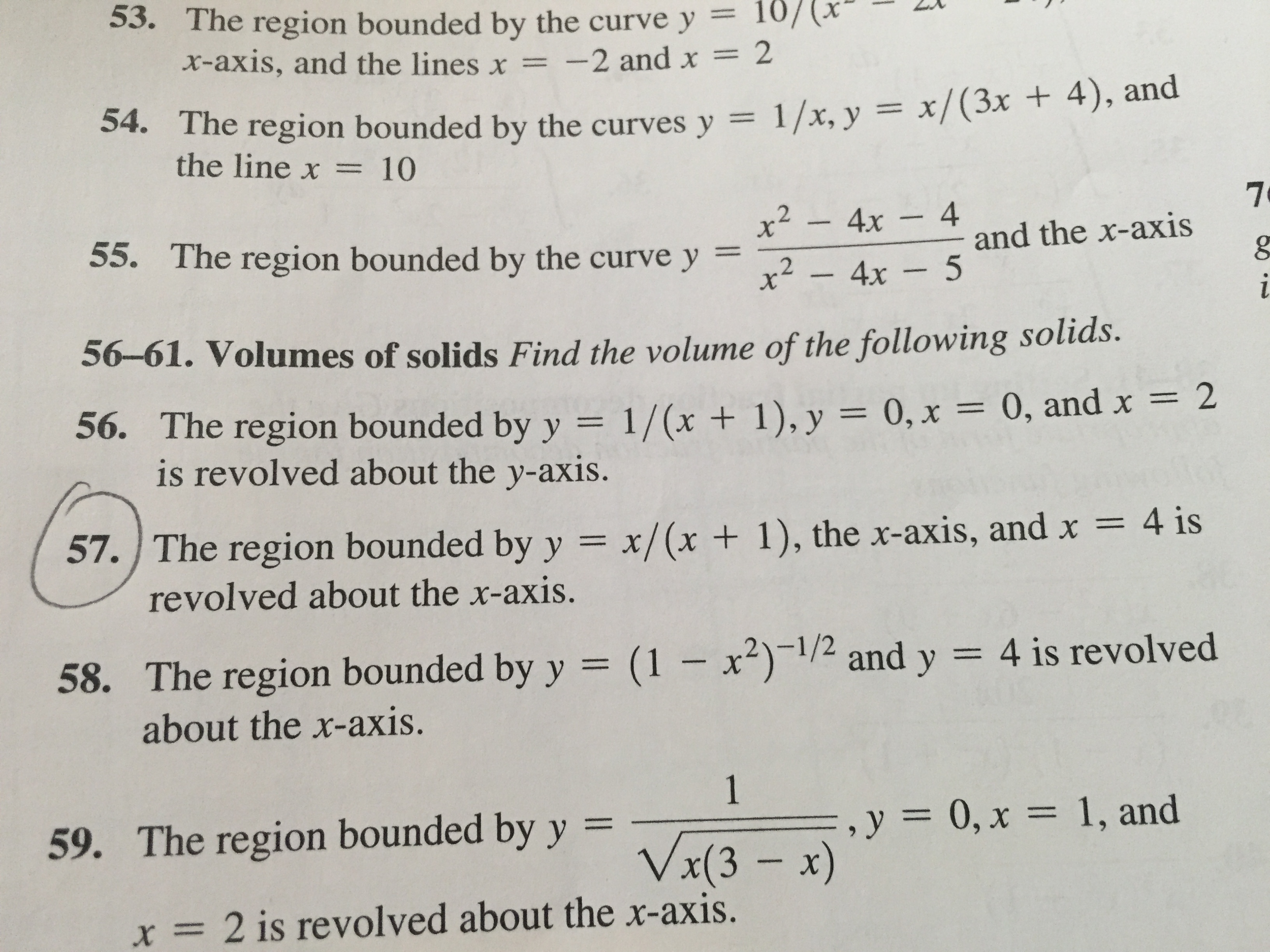 Solved Find The Volume Of The Solid The Region Bounded B Chegg Com