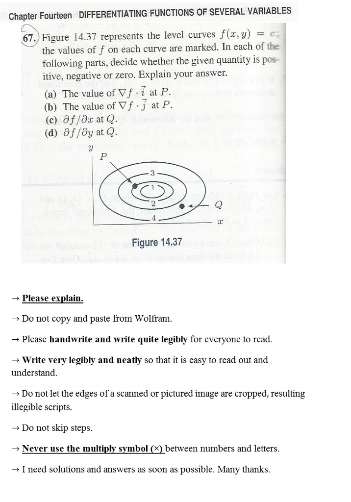 Solved Figure 14 37 Represents The Level Curves F X Y Chegg Com