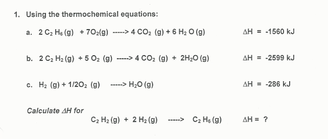 thermochemistry equations