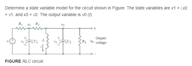 Solved QUESTION 2 Determine the state variable model of the