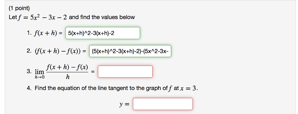 Let F 5x 2 3x 2 And Find The Values Below F X Chegg Com