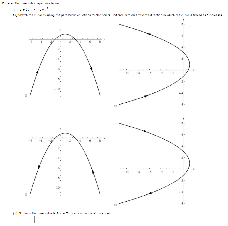 Solved Consider The Parametric Equations Below. T2 X=1+2t