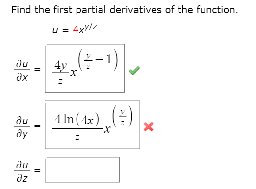 Solved Find The First Partial Derivatives Of The Function Chegg Com