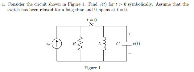 Solved 1. Consider The Circuit Shown In Figure 1. Find V
