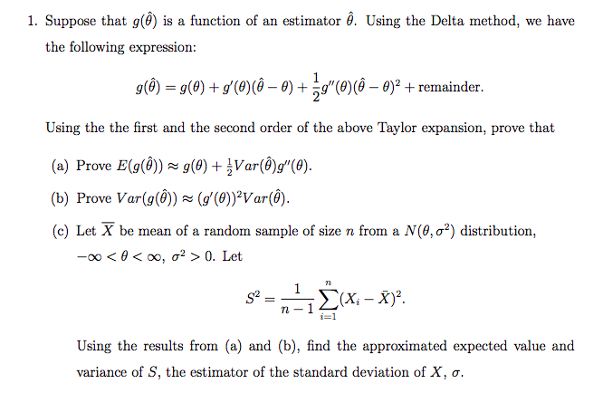 I Suppose That G 0 Is A Function Of An Estimator Chegg Com