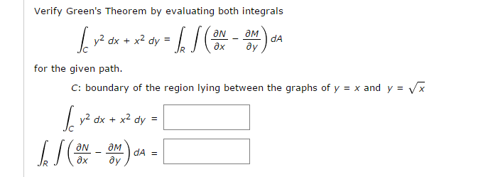 Verify Green S Theorem Evaluating Both Integrals Chegg 