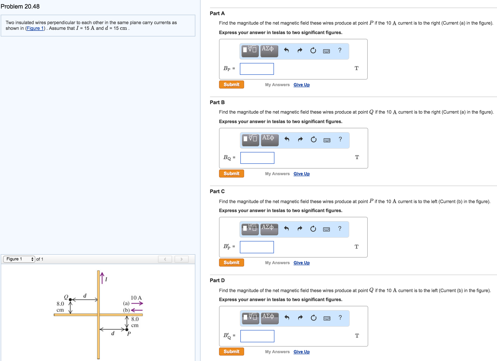 Two Insulated Wires Perpendicular To Each Other In Chegg 