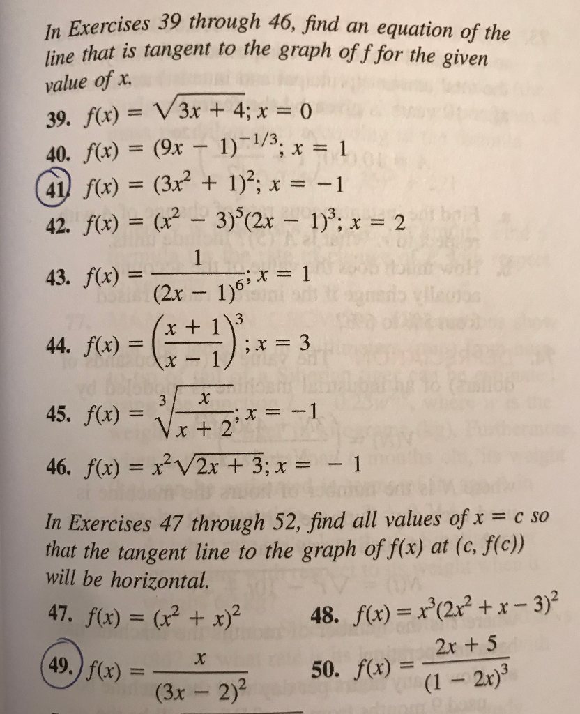 Solved Es 39 Through 46 Find An Equation Of The Is Tange Chegg Com