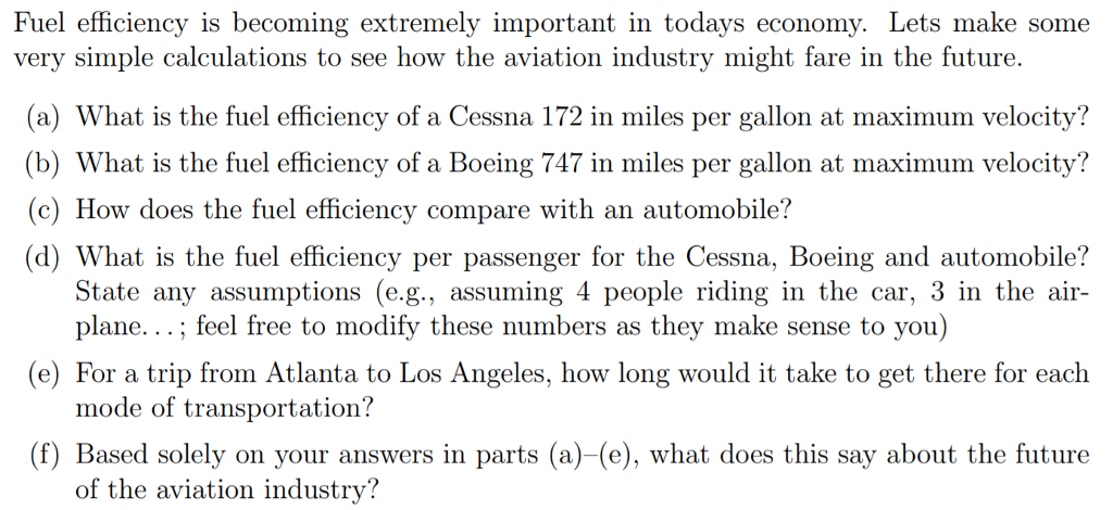 Solved A Cessna 172 Has The Following Characteristics W