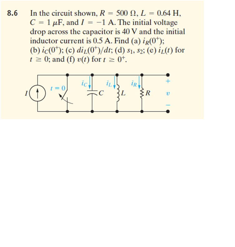 Solved In The Circuit Shown R 500 Ohm L 0 64 H C Chegg Com