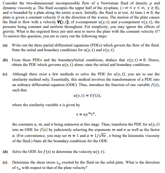 Solved Consider The Two Dimensional Incompressible Flow O Chegg Com