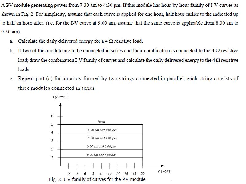 A Pv Module Generating Power From 730 Am To 430 Pm A Pv Module Generating Power From 730 Am To 430 Pm