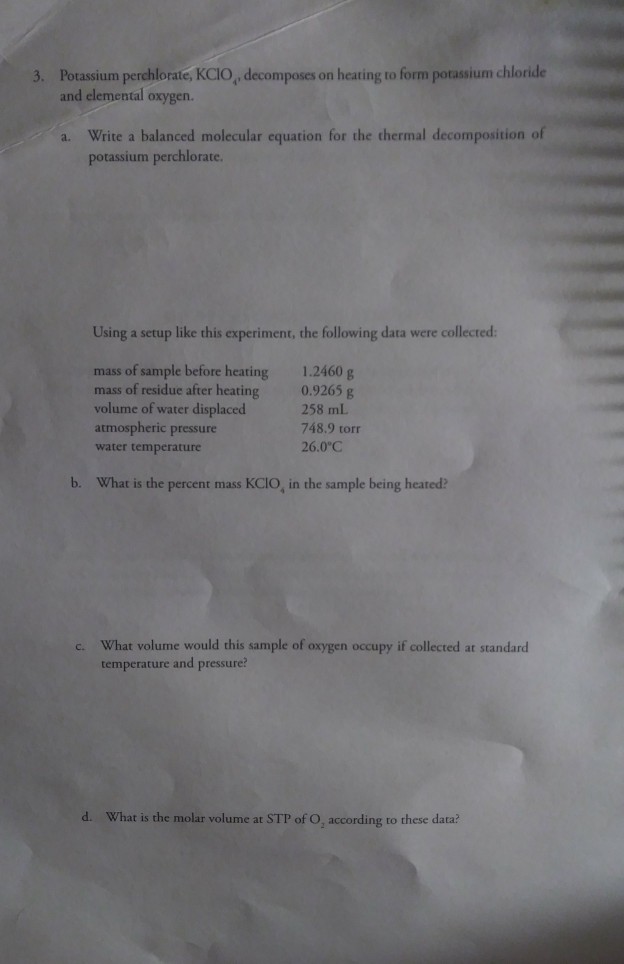 Potassium chlorate balanced equation picture