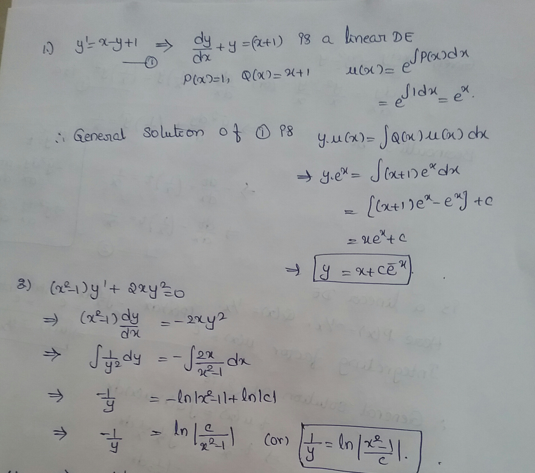 Solve The Following Differential Equations Y X Y 1 Y 1 2 Y X Y 1 X 2 L Y 2 X Y 2 0 Y