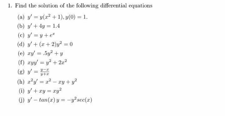 Solved Find The Solution Of The Following Differential Chegg Com