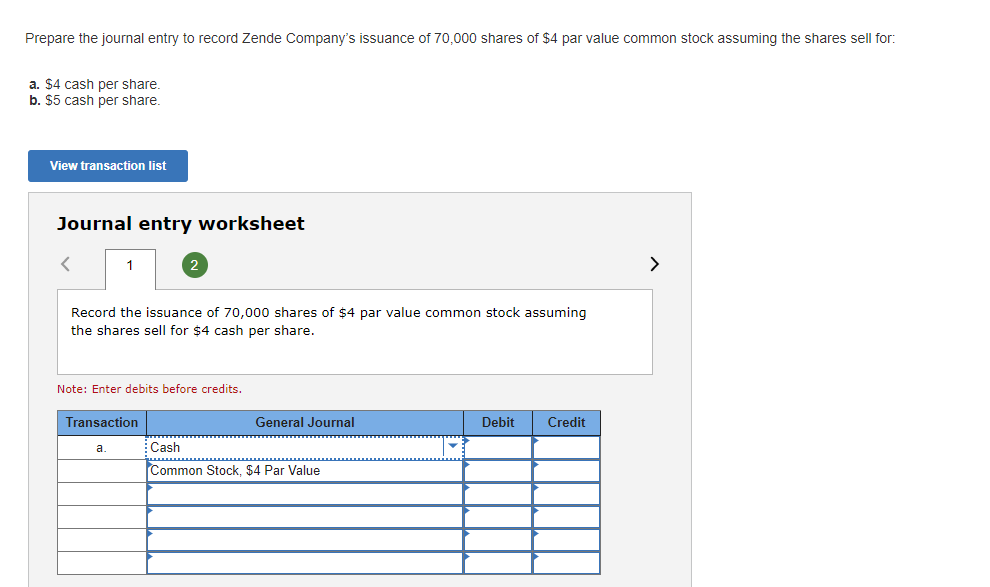 Solved Prepare the journal entry to record Zende Company&rsquo;s | Chegg.com