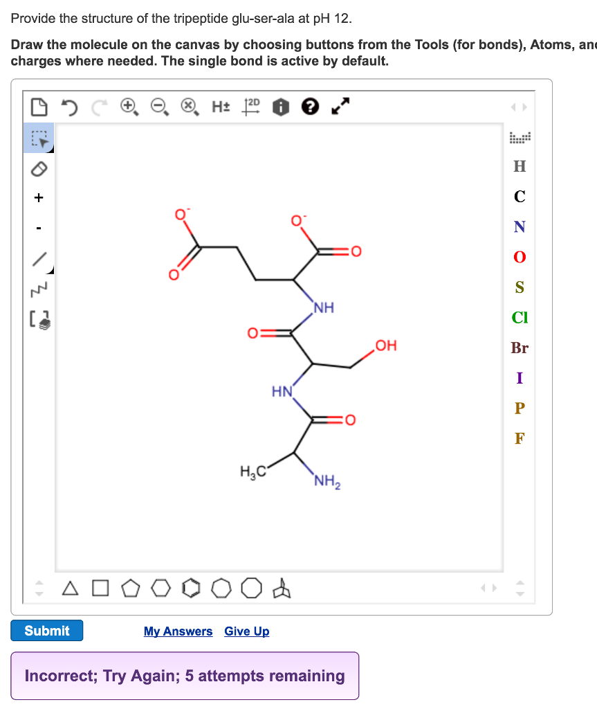 Solved Provide The Structure Of The Tripeptide Glu Ser Al Chegg Com