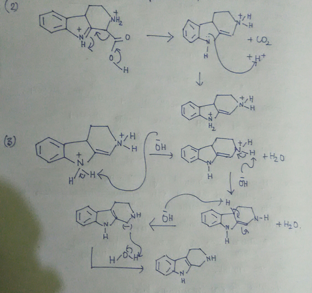 Question & Answer: Write the arrow pushing mechanisms for these reactions 0NH2 +CO2 NH2 heat NH NH excess HO H20 N2..... 1