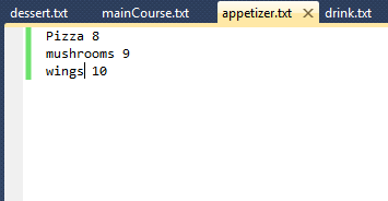 Question & Answer: Using visual studio C++ programming, develop a menu program which reads in data from 4 different input files appetizers, main courses, des..... 4