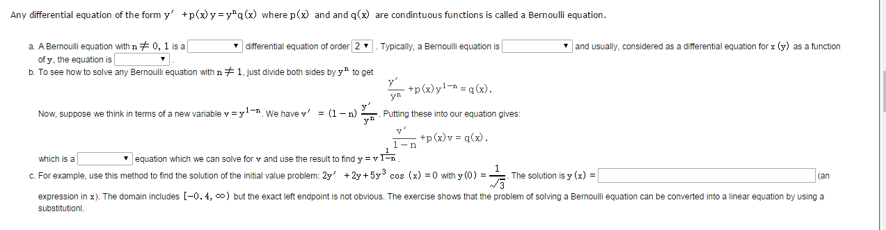 Solved Any Differential Equation Of The Form Y P X Y Chegg Com