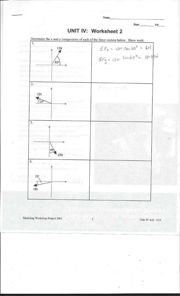 Solved Name Date Pd UNIT IV: Worksheet 2 Determine the x and | Chegg.com
