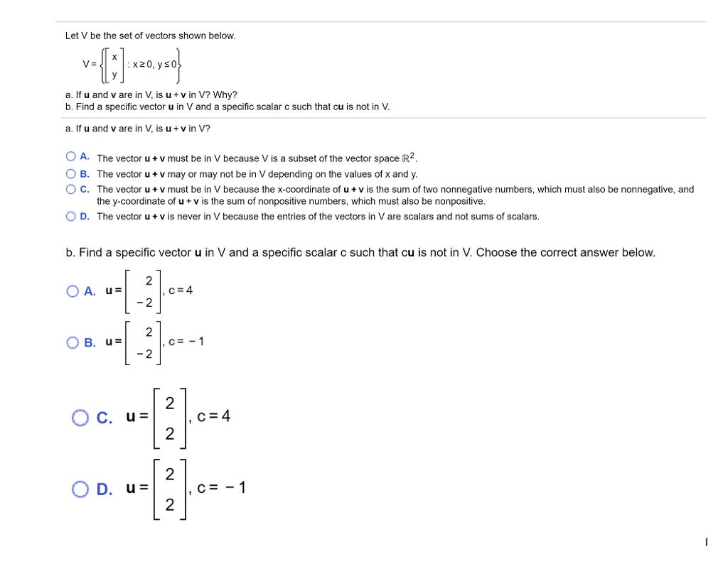 Solved Let V Be The Set Of Vectors Shown Below V X Y Chegg Com