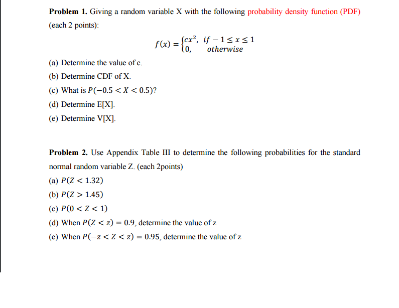Solved Giving A Random Variable X With The Following Prob Chegg Com