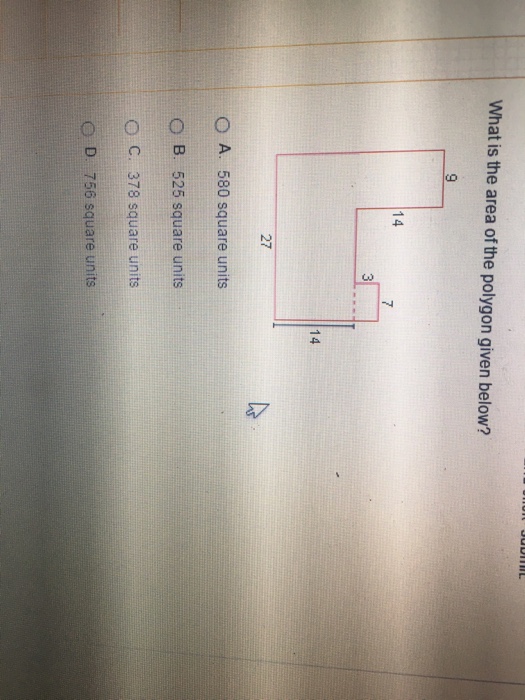 Solved What is the area of the polygon given below? 580 | Chegg.com