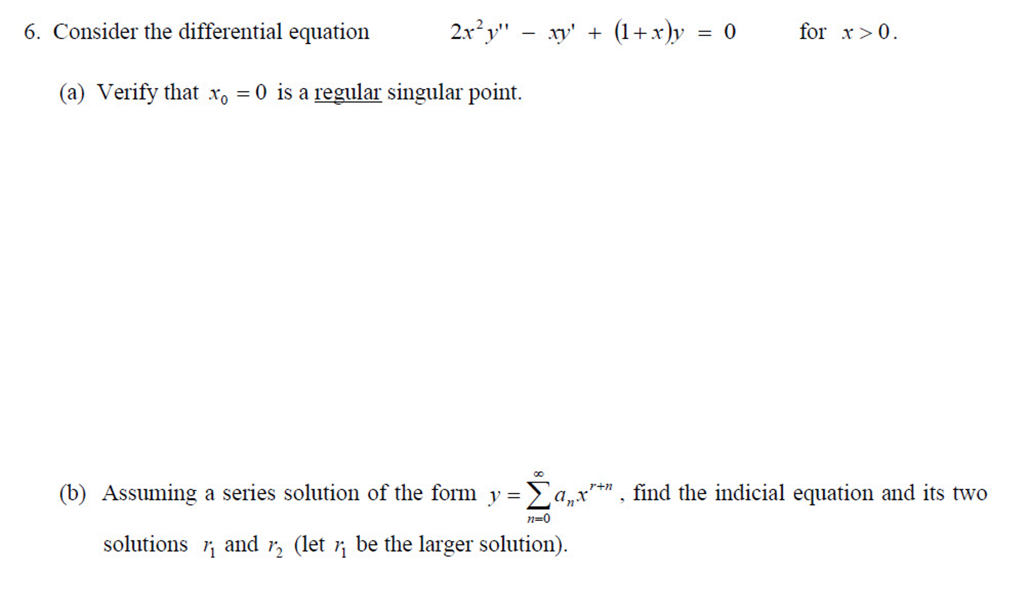 Consider The Differential Equation 2x 2 Y Xy 1 Chegg Com
