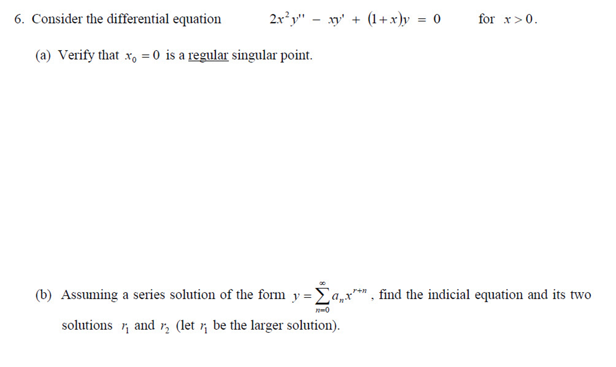 Solved Consider The Differential Equation 2x 2 Y Xy 1 Chegg Com