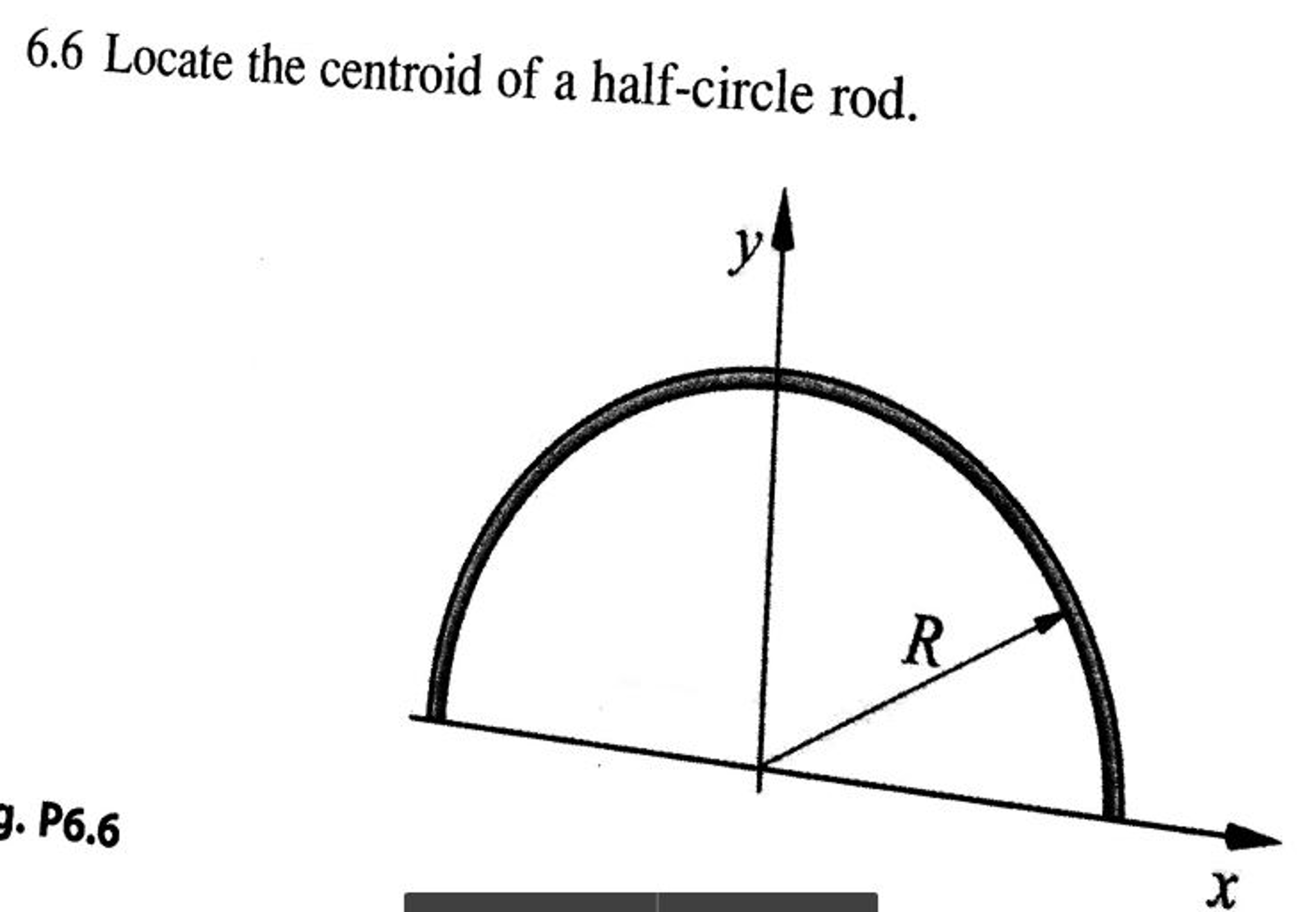 Solved Locate The Centroid Of A Halfcircle Rod.