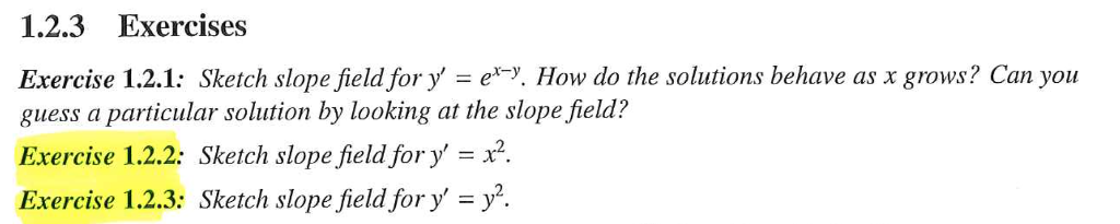 Sketch Slope Field For Y E X Y How Do The Chegg Com
