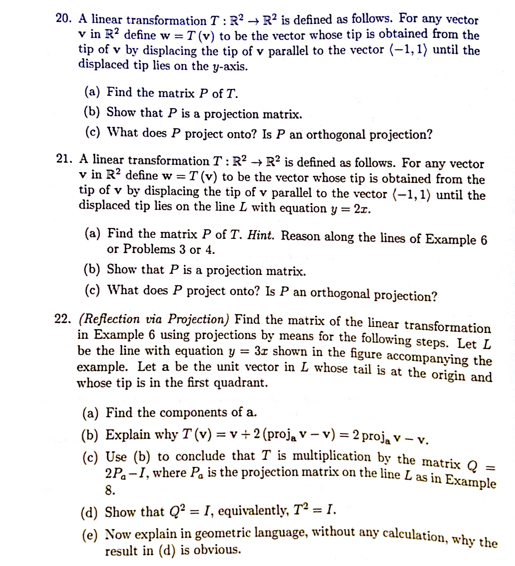 Solved A Linear Transformation T R 2 Rightarrow R 2 Is Chegg Com