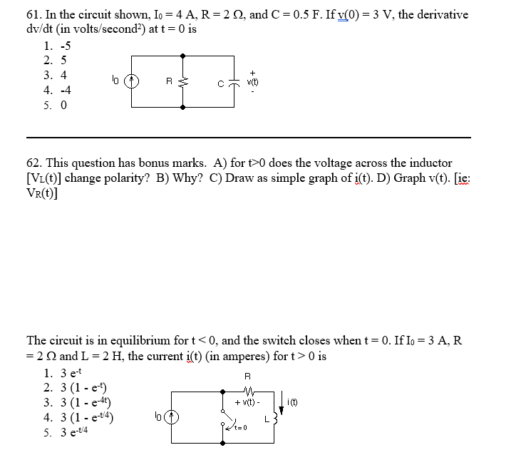 Solved 61 In The Circuit Shown 10 4 A R 2 And C Chegg Com