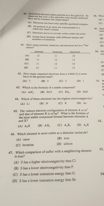 Solved 40 Rutherford Directed Alpha Particles At A Thin Chegg Com