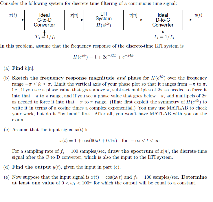 Solved Consider The Following System For Discrete Time Fi Chegg Com