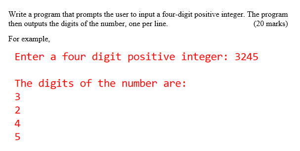 Write questions using the prompts below. One Digit positive integer. Write a c program to find the number of Digits in given number. How to write a code that shows the number of Digits in c. Write a c language program input a three Digit number from the Keyboard.