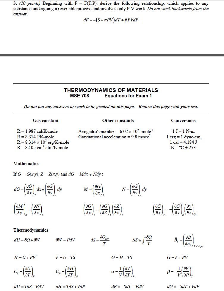 Solved Beginning With F F T P Derive The Following R Chegg Com