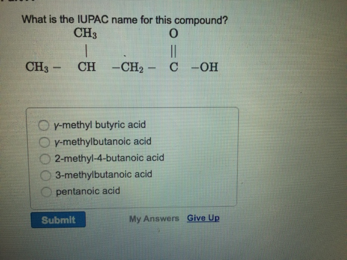 Solved Part A What Is The Common Name Of This Compound? C
