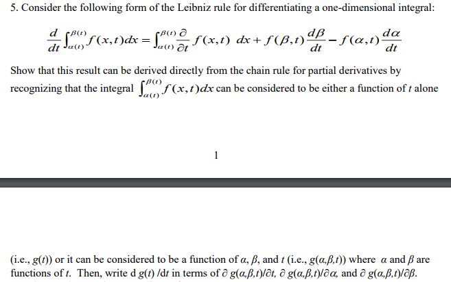 Solved Consider The Following Form Of The Leibniz Rule Fo Chegg Com