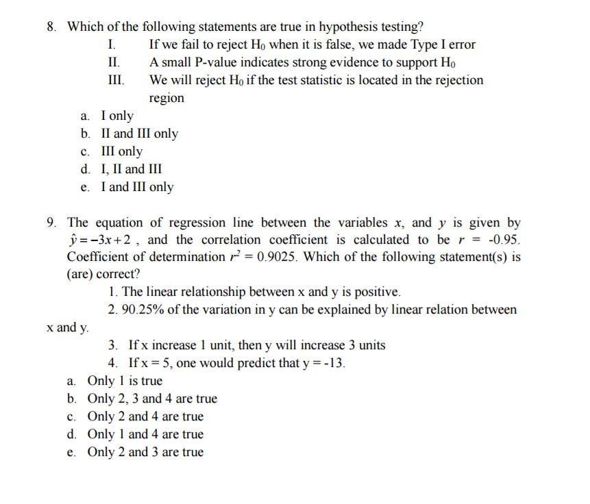 Solved Which Of The Following Statements Are True In Chegg Com