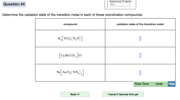 Solved: Determine The Oxidation State Of The Transition Me ...