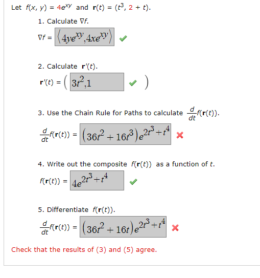 Solved Let F X Y 4e Xy And R T T 3 2 T 1 Ca Chegg Com