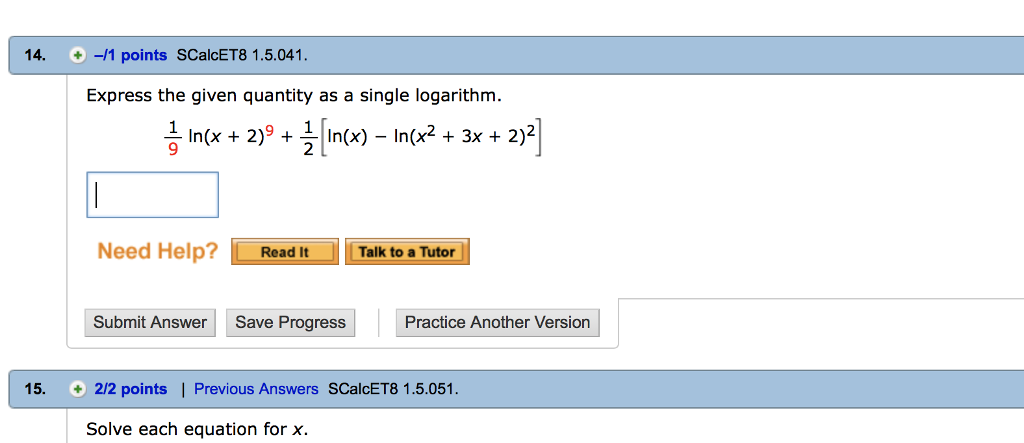 Express The Given Quantity As A Single Logarithm Chegg 