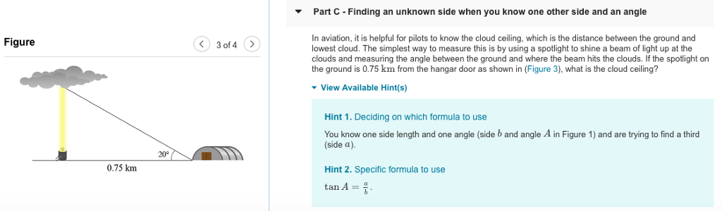 Solved Part C Finding An Unknown Side When You Know One O