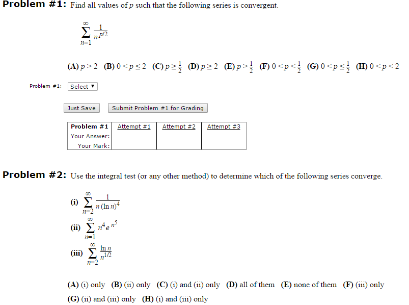 Solved Find All Values Of P Such That The Following Serie Chegg Com