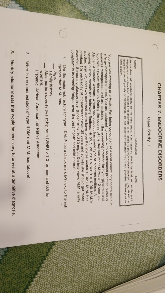 Case study 77 endocrine disorders answers 07 picture